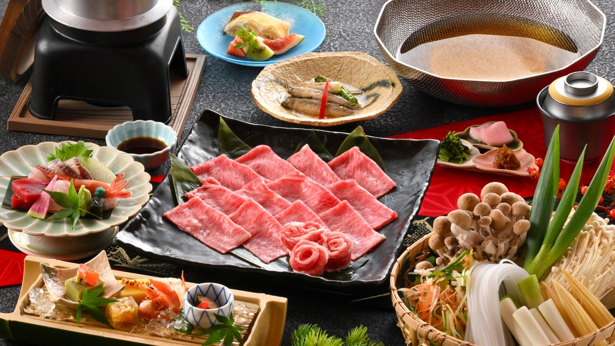 【味覚】福井県産ブランド牛♪個室のお食事処「季風庭」で堪能する★若狭牛しゃぶしゃぶ会席プラン 