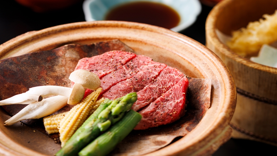 【夕朝食付】A3等級飛騨牛ステーキと旬の和会席と温泉付き朝食プラン　駐車場無料♪