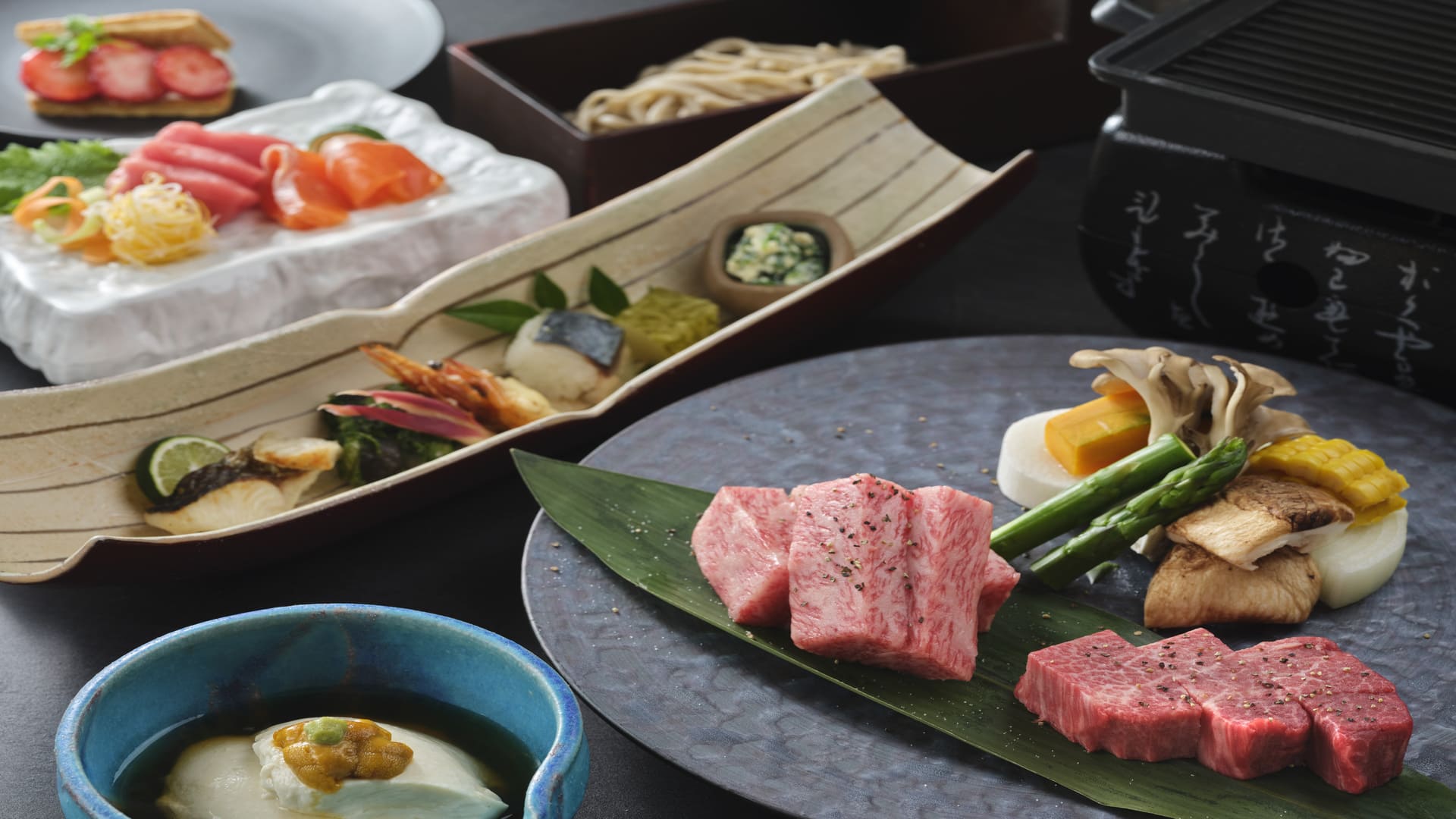 信州牛ステーキ食べ比べ会席　全体