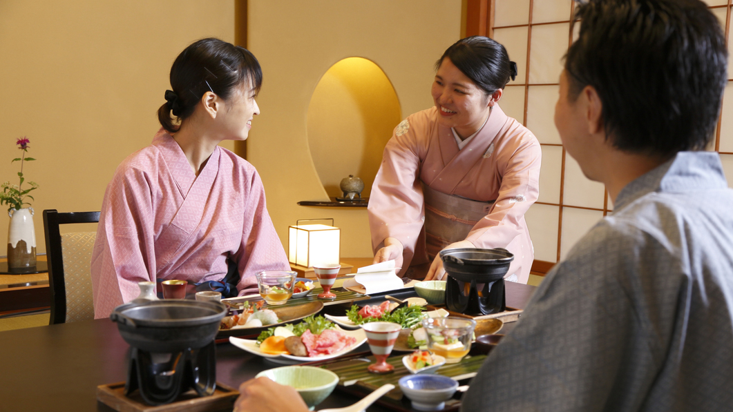 【プライベート夕食:個室ダイニングでいただく、季節会席】のんびりご宿泊プラン（1泊2食付）