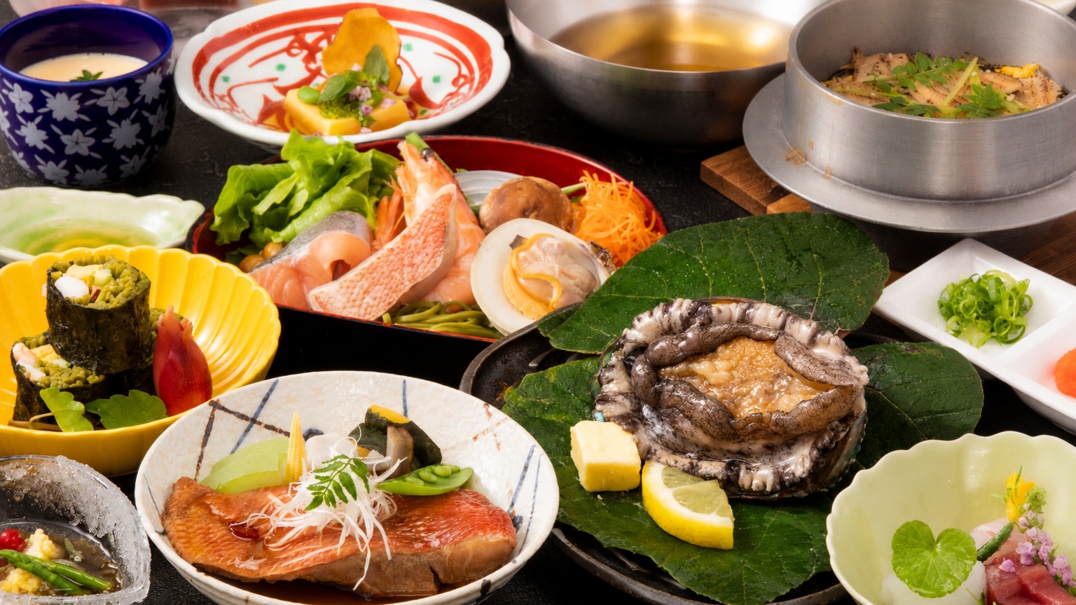 ≪人気No1≫【二大名物】活あわび踊り焼き×金目鯛煮付×旬のお造り