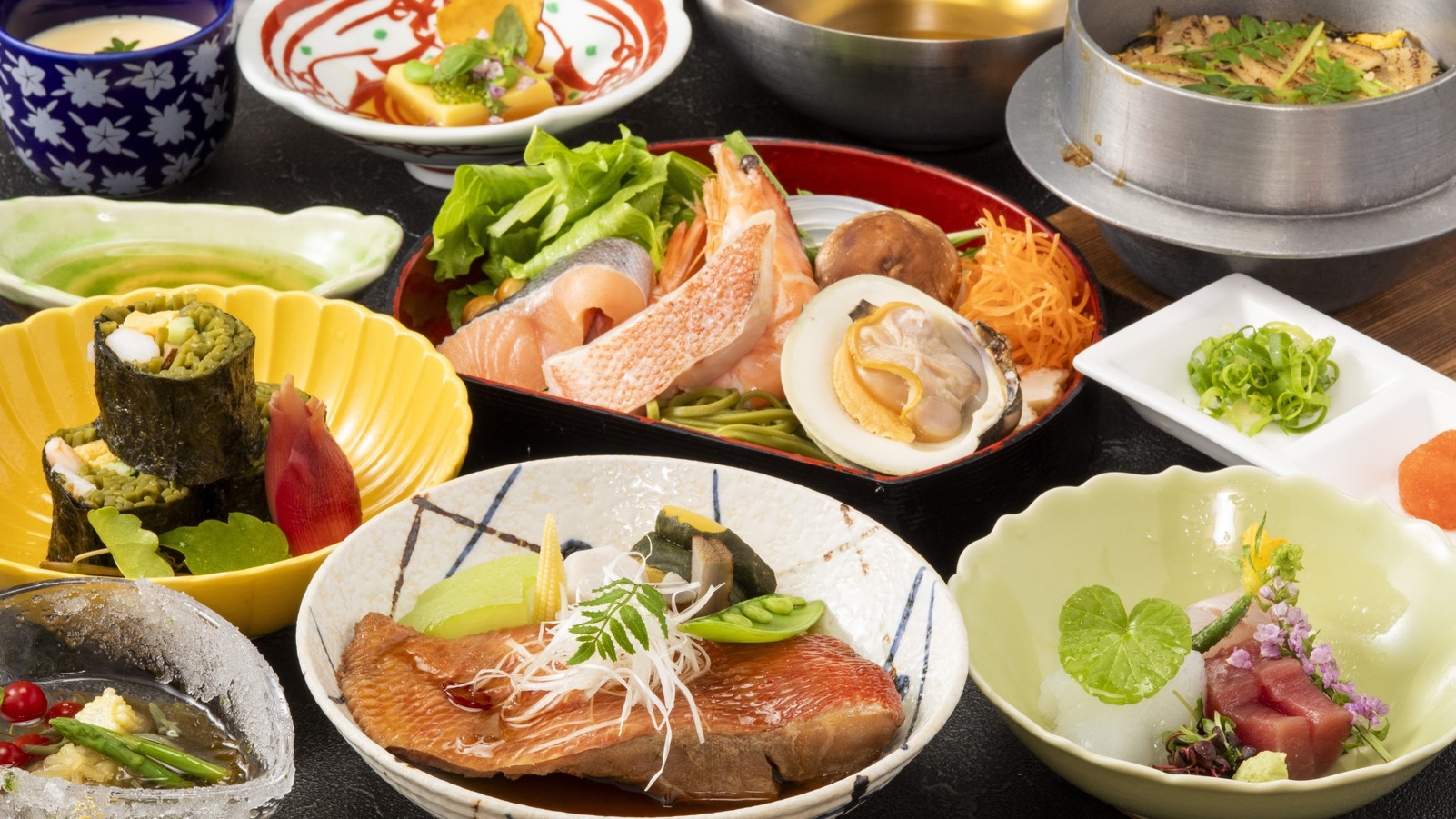 【彩り 10品】金目鯛煮付×お造り三種×旬のお造り 新料理長仕立ての彩り会席