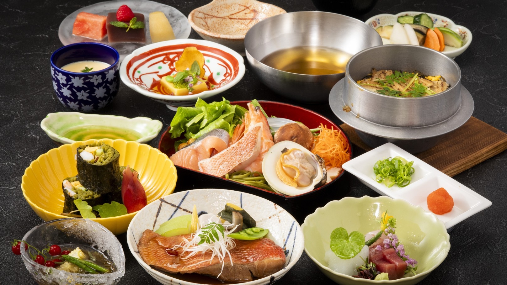 【彩り 10品】金目鯛煮付×お造り三種×旬のお造り 新料理長仕立ての彩り会席