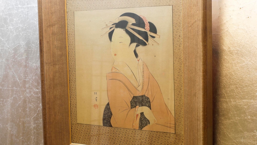 ・一階 売店ロビー付近/美人画で有名な女流絵師 上村松園の作品