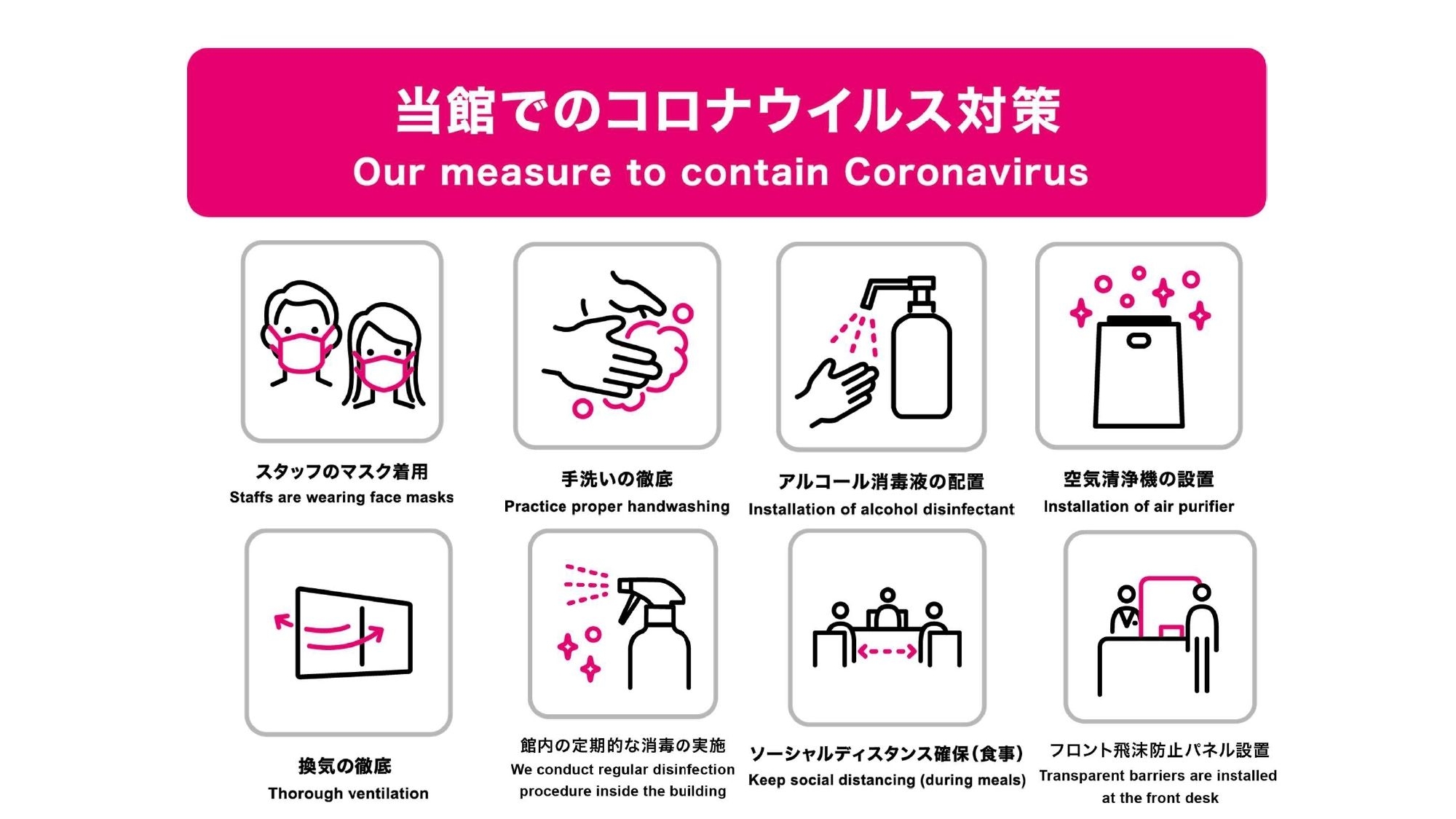 【ご一読下さい】当館が取り組んでおります新型コロナウイルスへの対策について