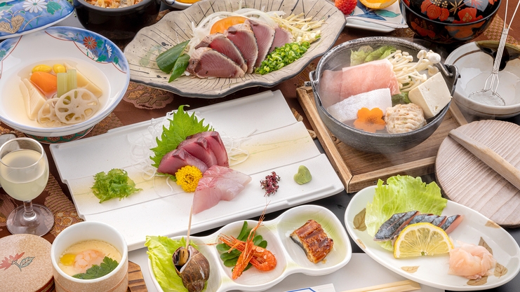 ＼ジョン万めじか（まるごと）／■あしずり基本会席■＜鰹のタタキ付＞ひとり5，000円分ポイント付！！
