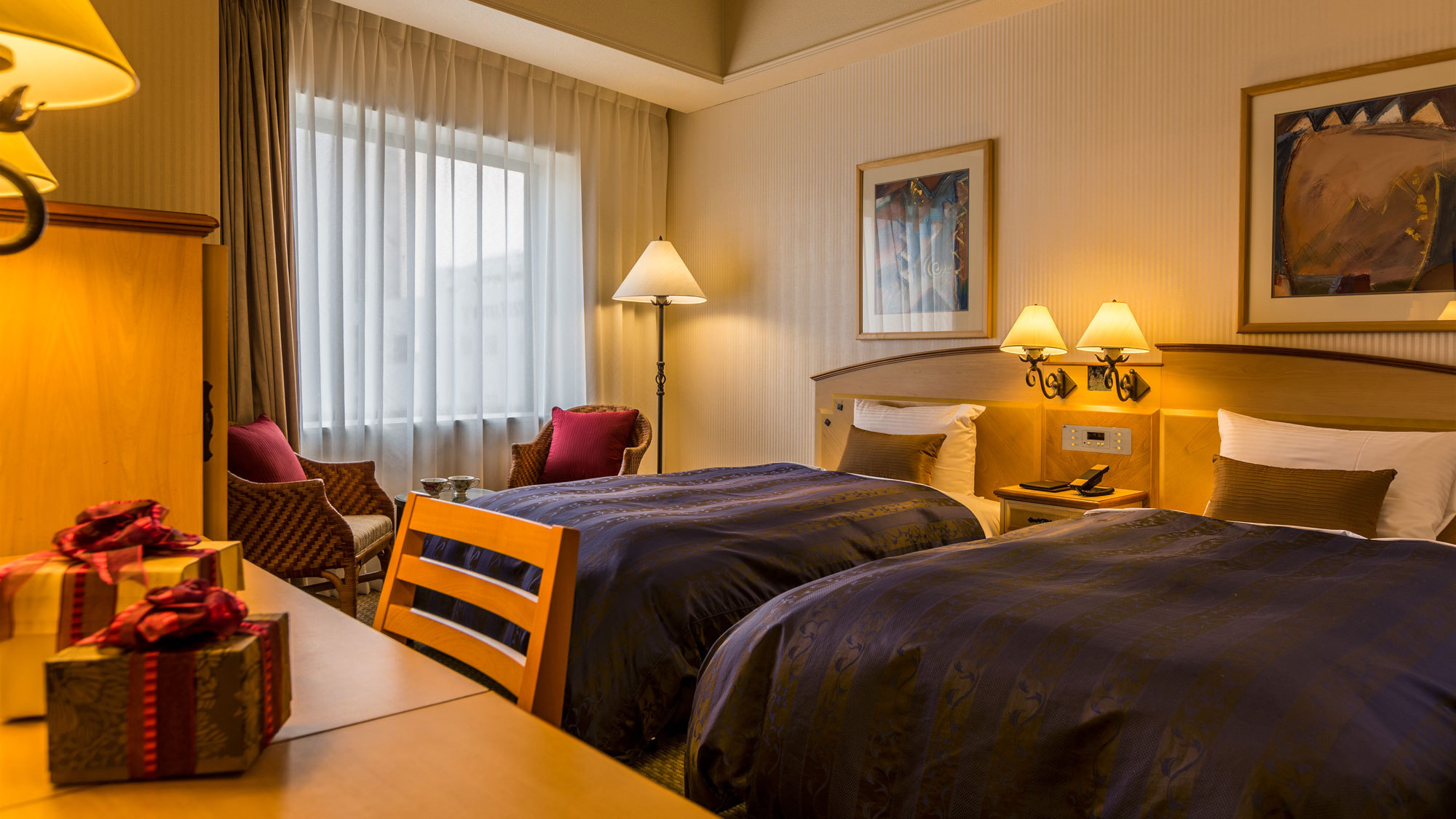 【スタンダードツイン】部屋の広さは約２２㎡から約２６㎡まで♪広々ご利用いただけます♪