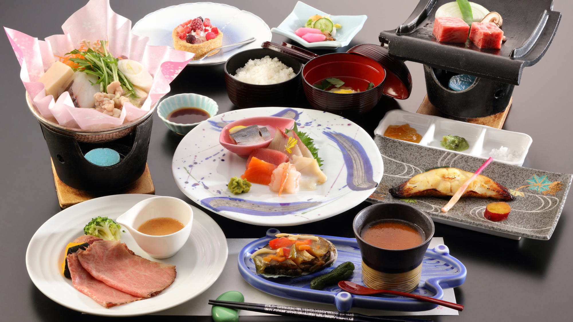 双葉の雅会席、新潟A5和牛など県内産厳選食材を使用
