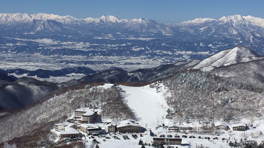 ・宿周辺の風景（冬）：志賀高原でのスキー・スノボの拠点に