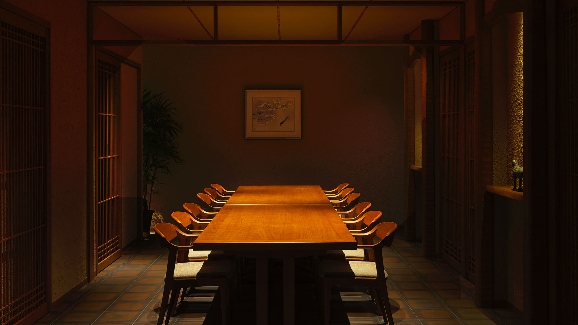 【ほそ川】ゆったりとした空間で、上質なお食事のひとときをお過ごしください。