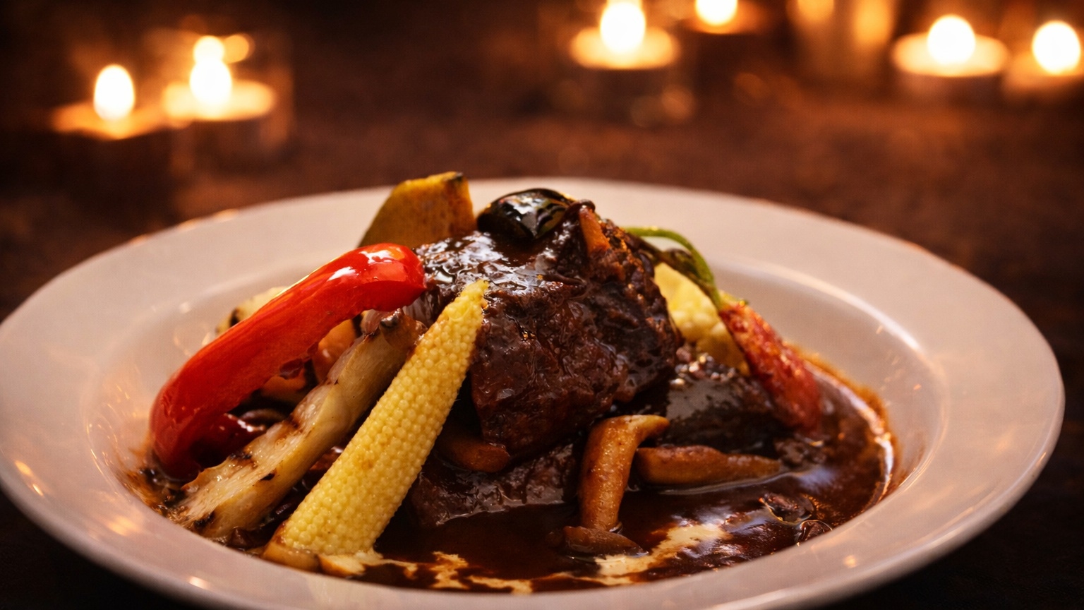 【冬のあったかプラン】名物ビーフシチューが味わえる創作フルコース・グラスワイン特典付き♪2食付