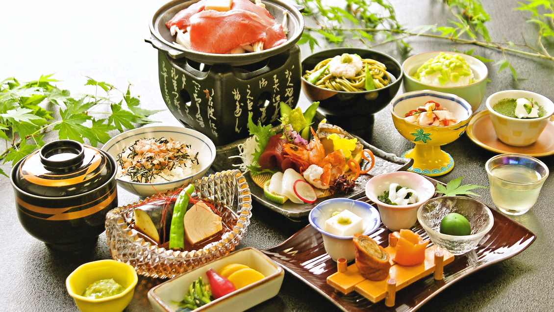 ＜鮮魚4種お造り・枝豆饅頭・牛ロース陶板焼き＞涼風の彩り「月見草会席」　＜6月〜9月＞