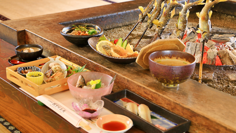 ≪スタンダード≫囲炉裏で食す【一番人気・鮎】料理会席プラン・・・清流　揖斐川で育つ鮎を堪能あれ♪