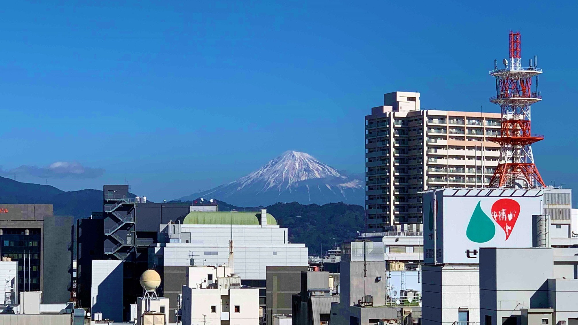 客室から望む富士山