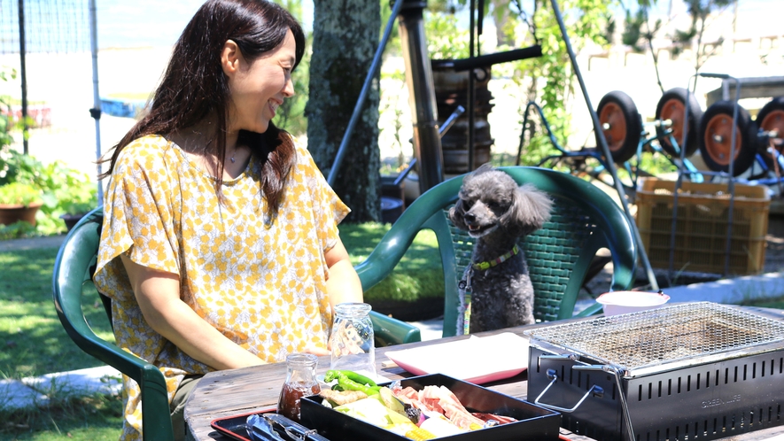 ワンちゃんと一緒にBBQもできます！