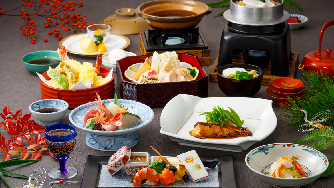 【1〜2月】旬を楽しめる月替わり基本会席1泊2食付プラン★ワンドリンク付で更にお得★