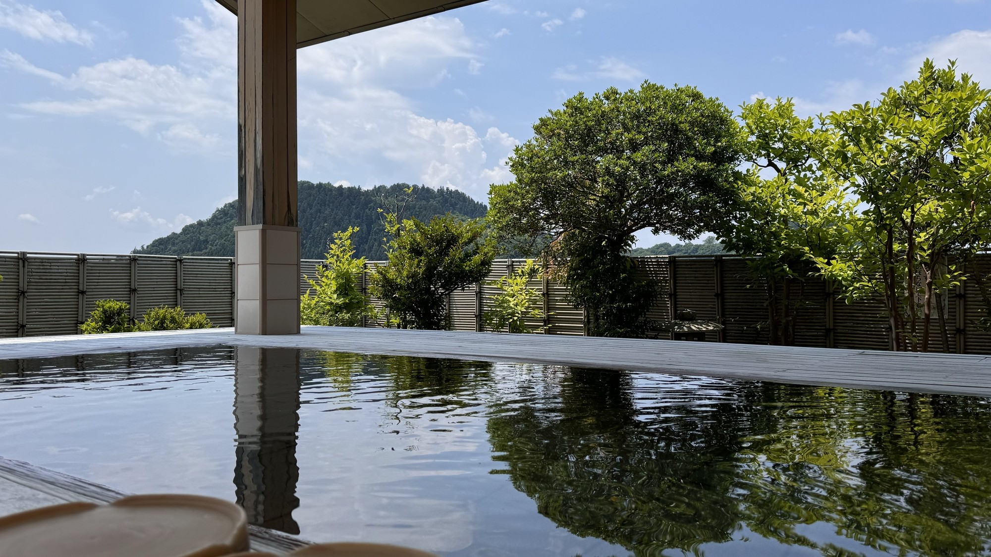 【展望露天風呂】天童のシンボル舞鶴山を望む