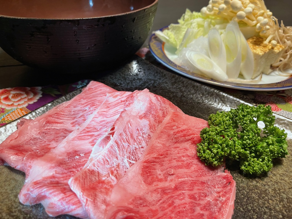 選べる鍋★ 川の家名物八丁味噌ダレかずさ和牛鍋 or 国産鴨ロースしゃぶしゃぶ　☆お食事は個室利用