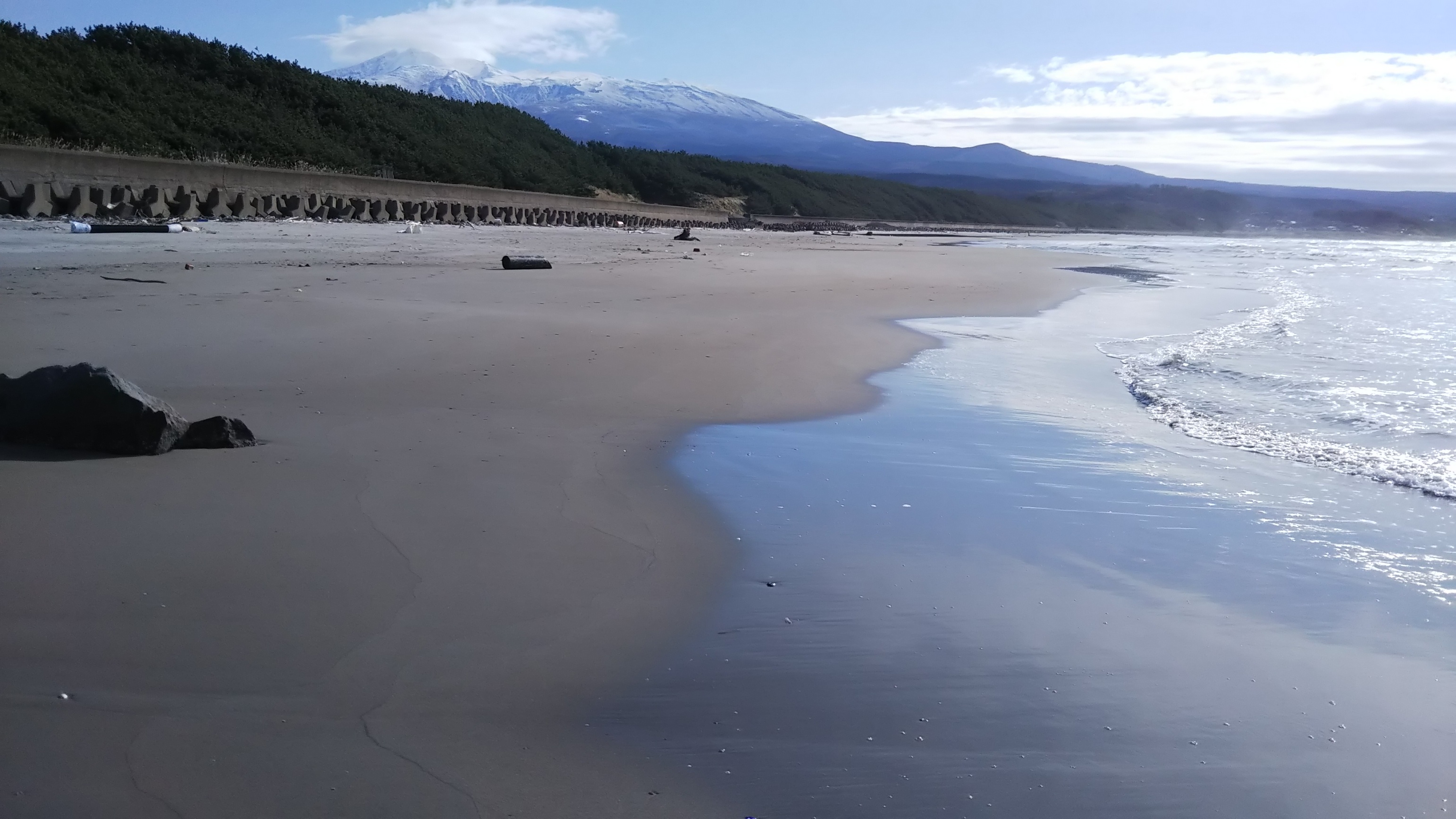 「潮さい」裏の砂浜