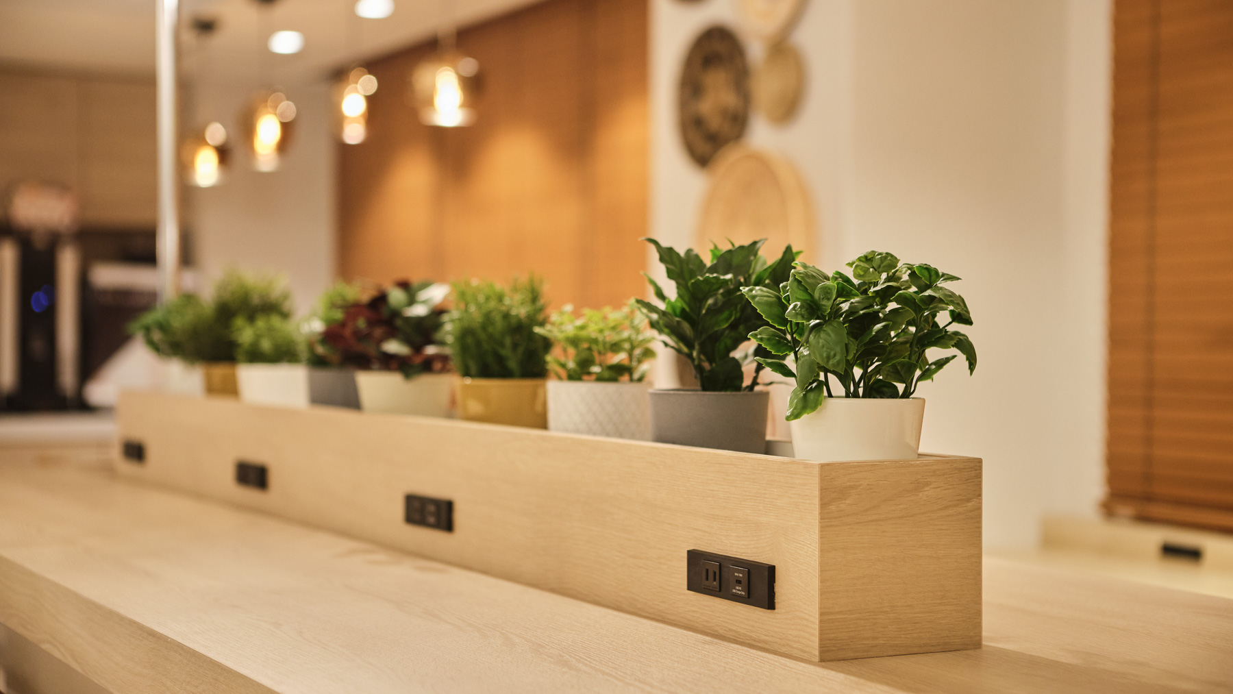 カウンターにはコンセントありでパソコン作業も捗ります