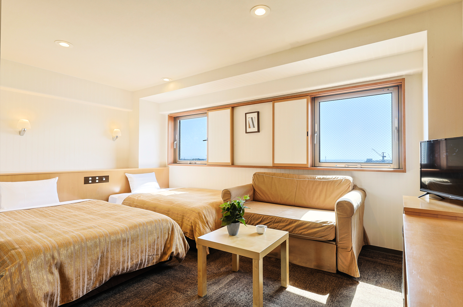 【デラックスツイン】最上階にある広々とした禁煙のツインルーム