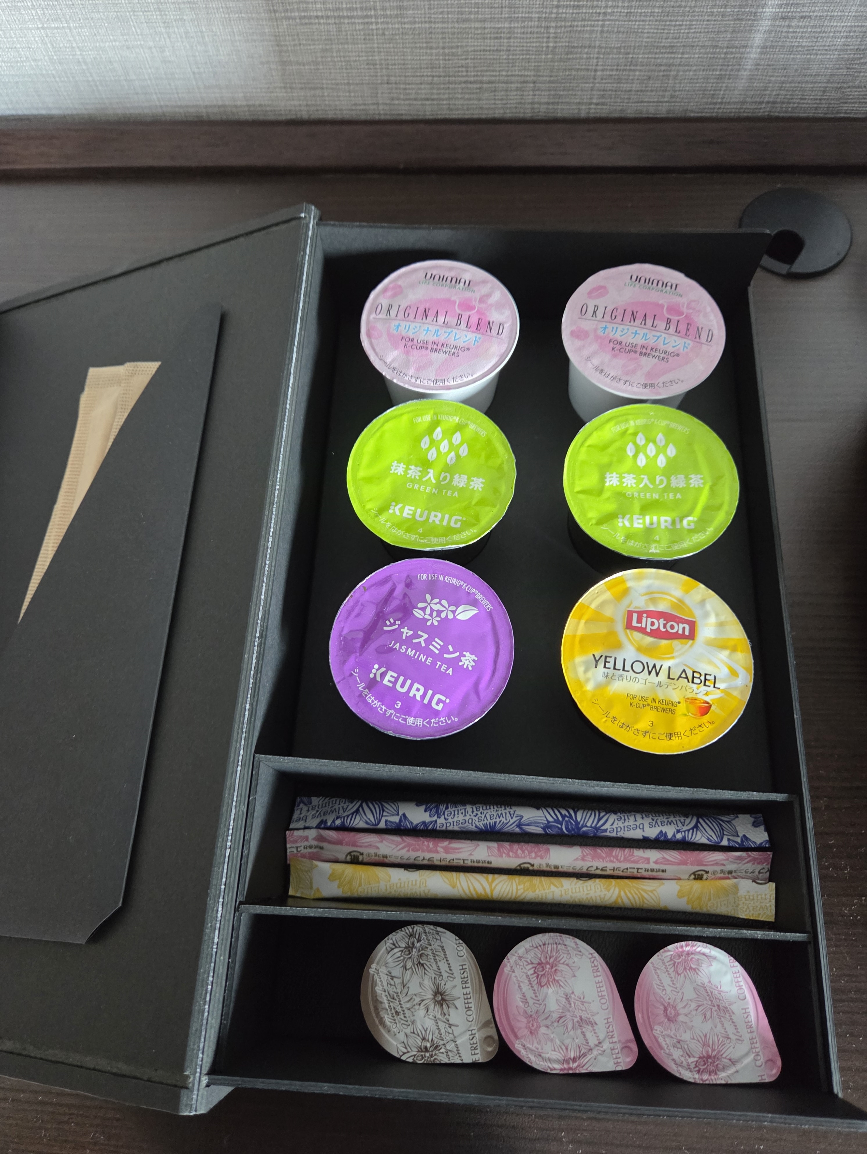 アップグレード客室の【キューリグコーヒーマシンのカートリッジ】