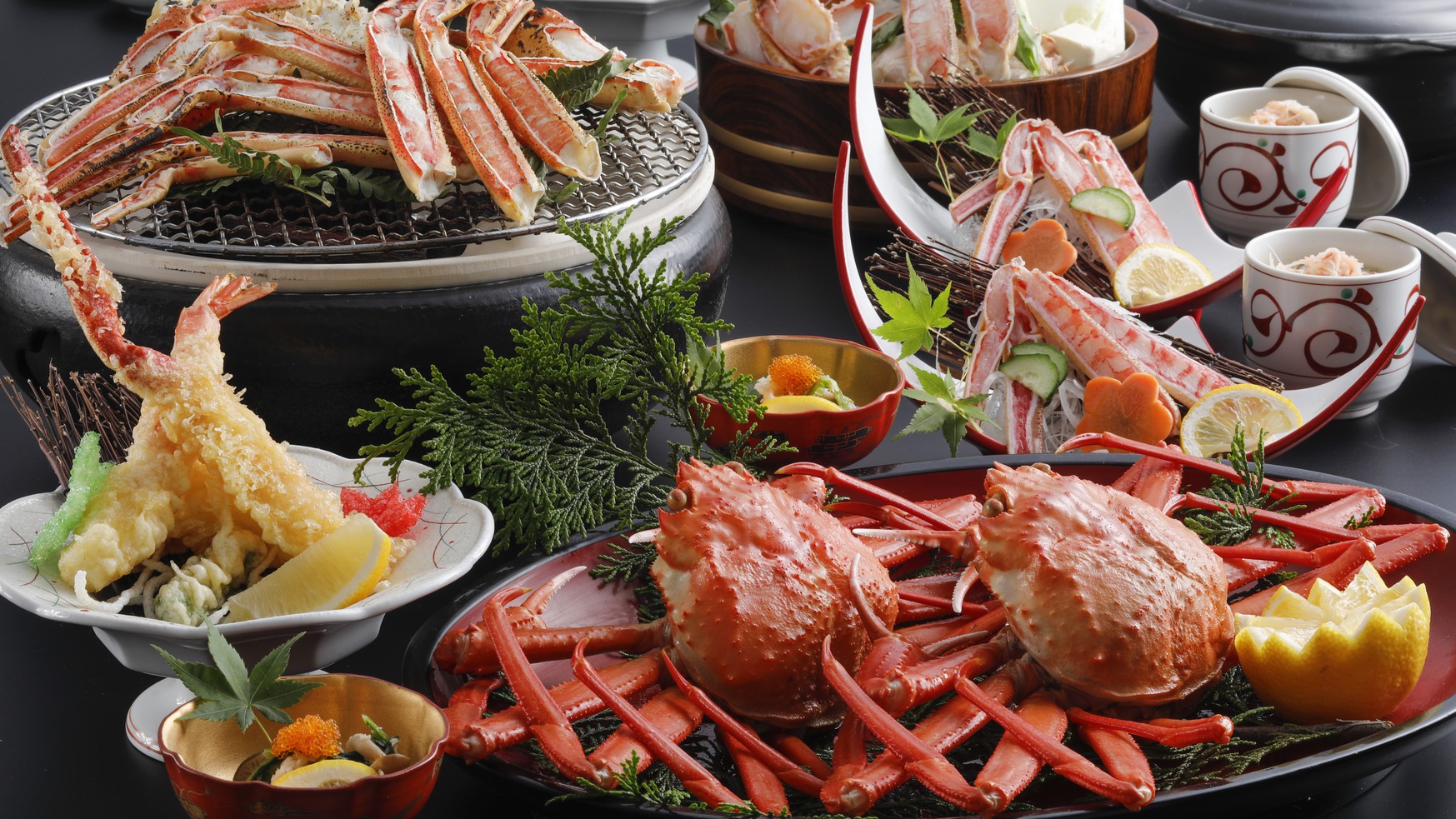 【10％OFF】【楽天スーパーSALE】冬〜春GUP◆選べる一品と特大ズワイ蟹フルコース！1人約2杯