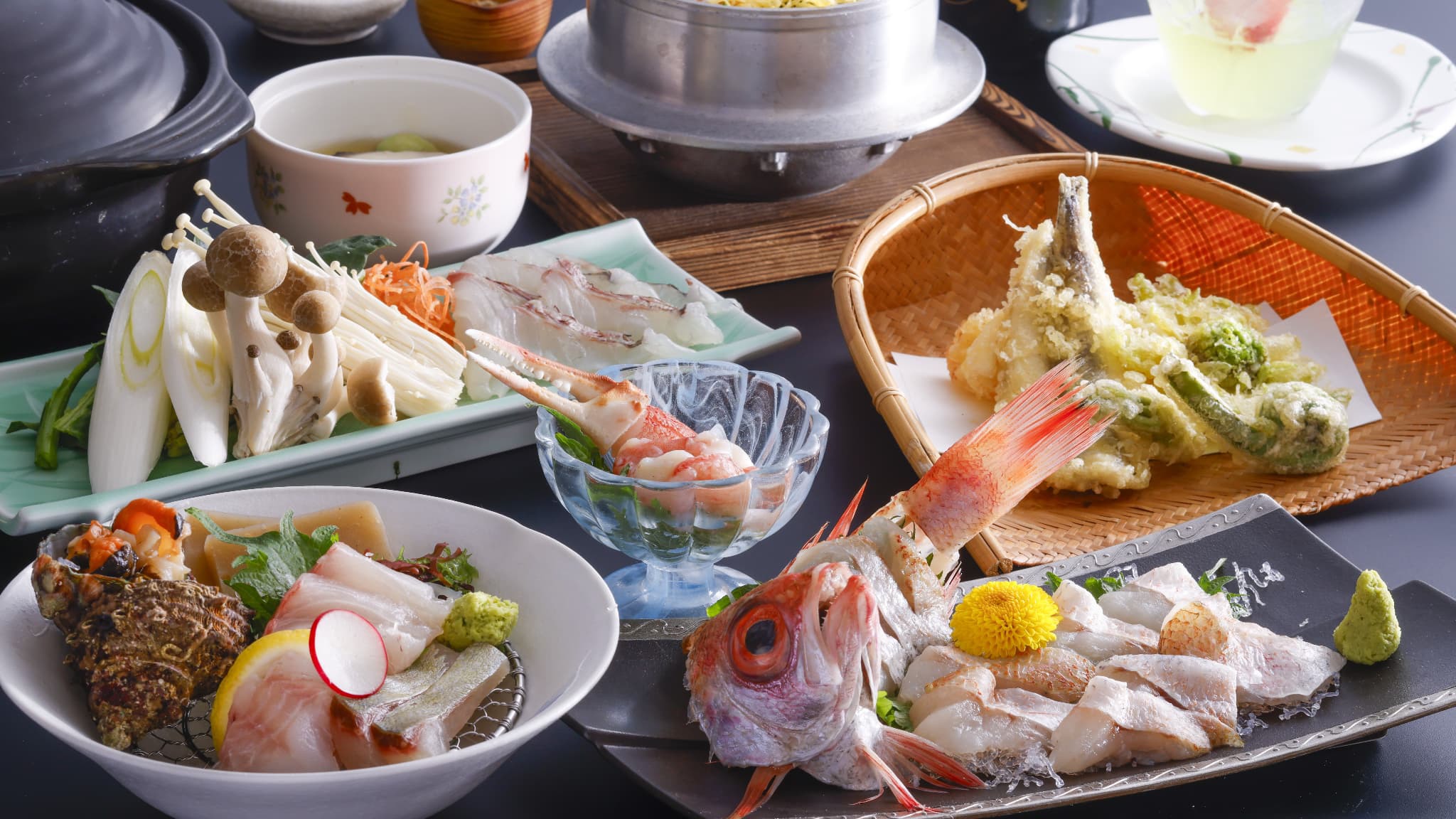 【春〜初夏・少量美味会席】超希少！高級魚「のどぐろ」を刺身で味わう◆厳選食材＆黒毛和牛の贅沢会席