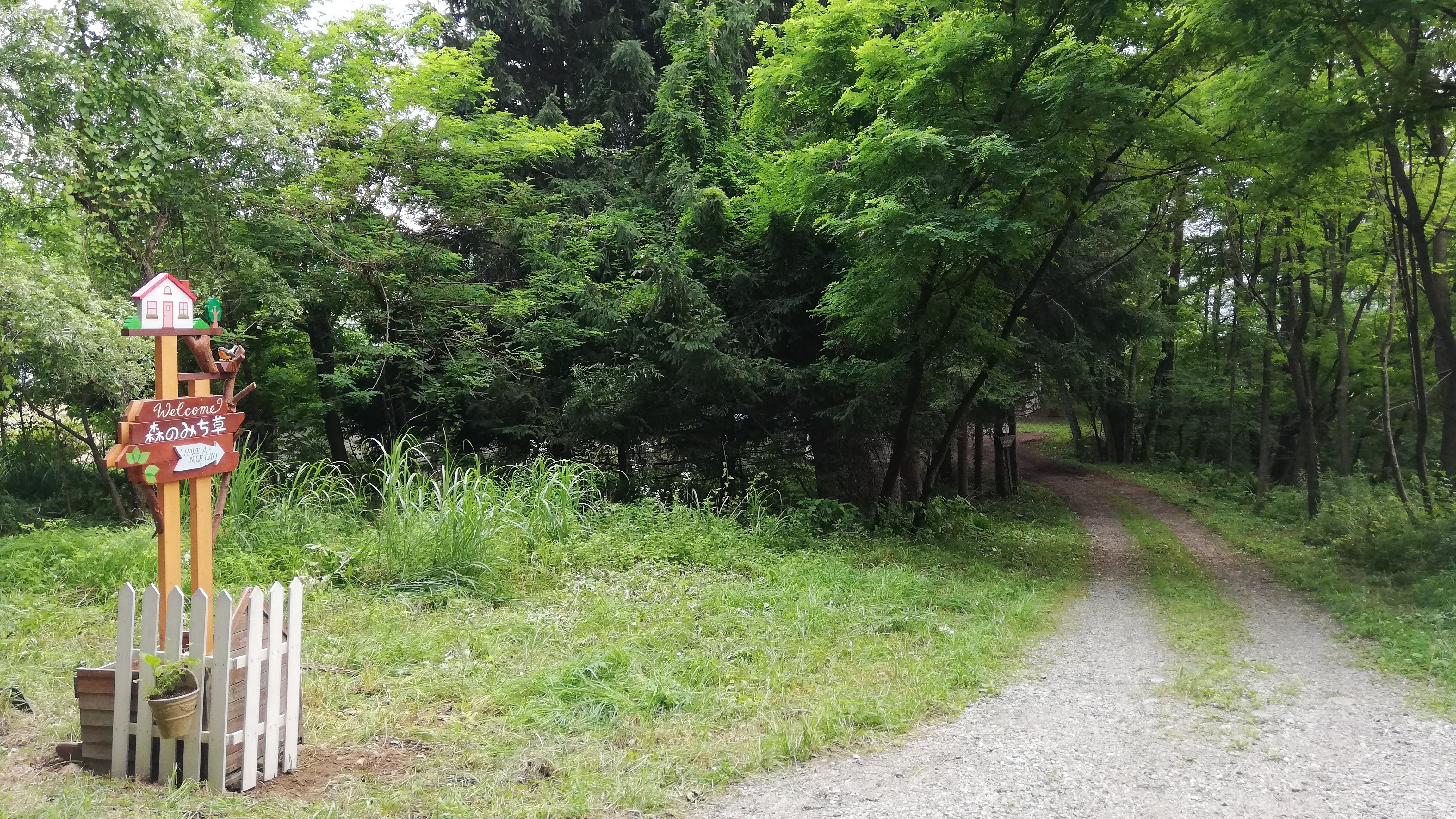 看板が見えたら小径を中へ