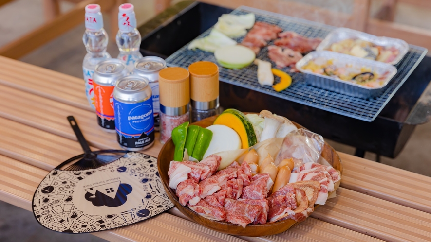 *【BBQ】食材・飲み物持ち込みOK！2食付プランからはもちろん、事前注文でのご用意も可能です。