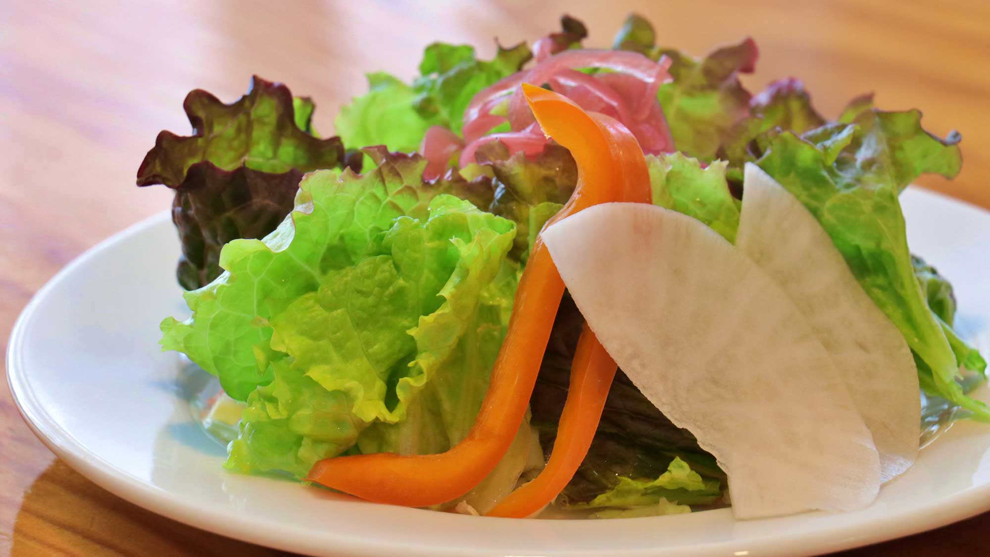 【大山の恵み－森の洋食ディナー】 大山産の無農薬野菜のサラダ