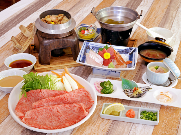 【さき楽30】黒毛和牛A5ランク しゃぶしゃぶ御膳のご夕食/長生温泉でのんびり１泊２食