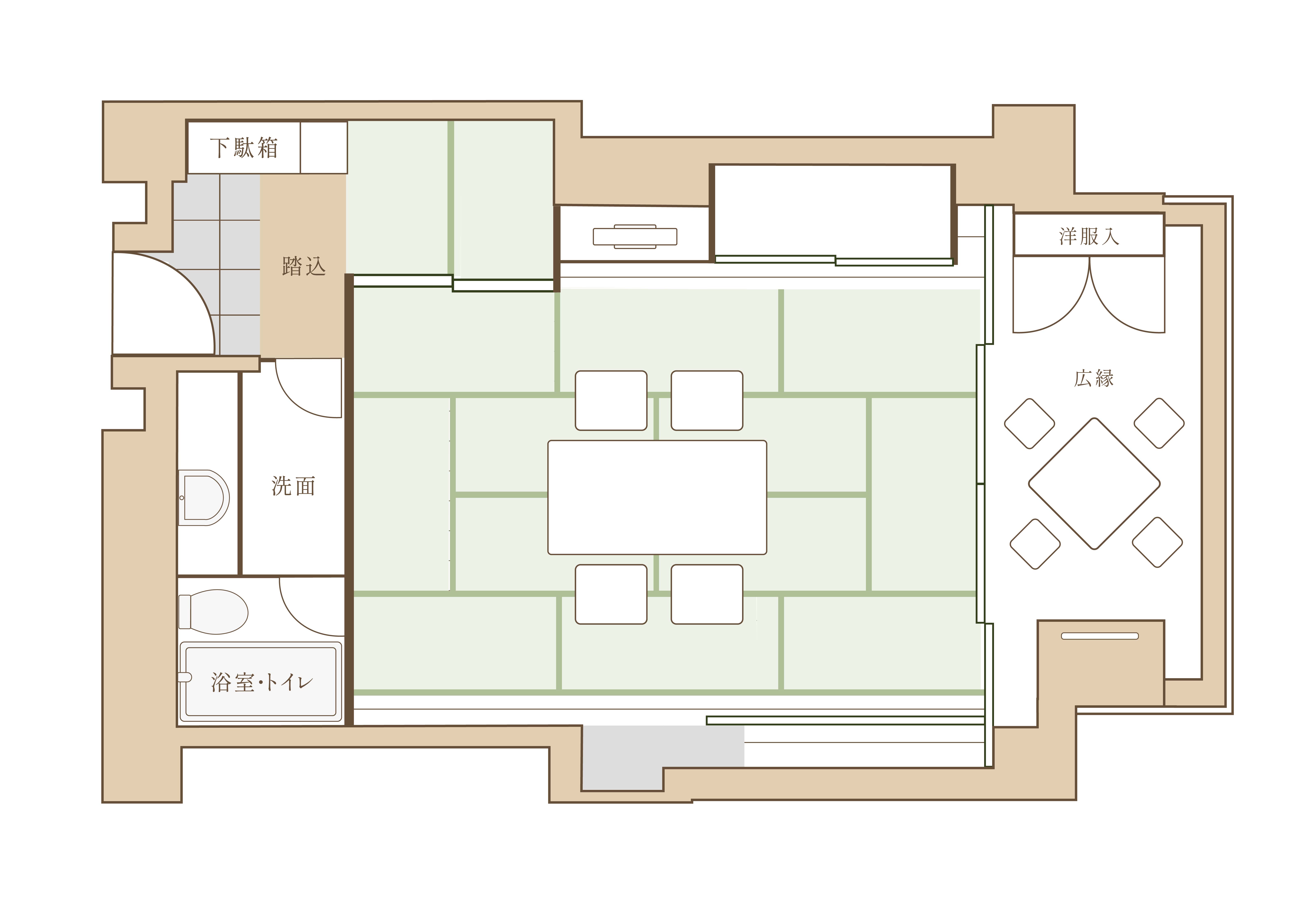 多摩湖ビュー和室｜47平米（居間12畳）