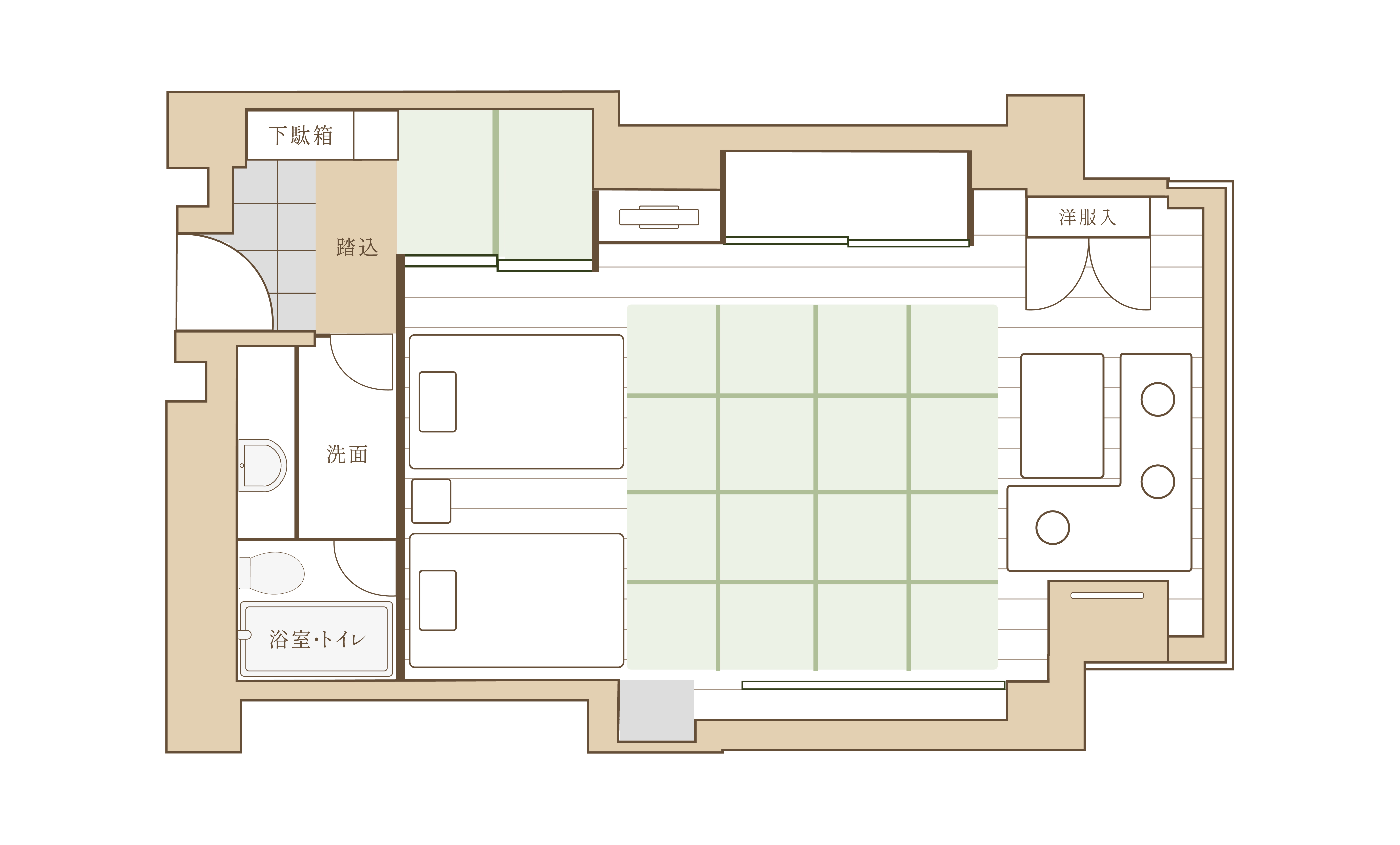 くつろぎ和モダンルームC｜47平米（居間12畳）