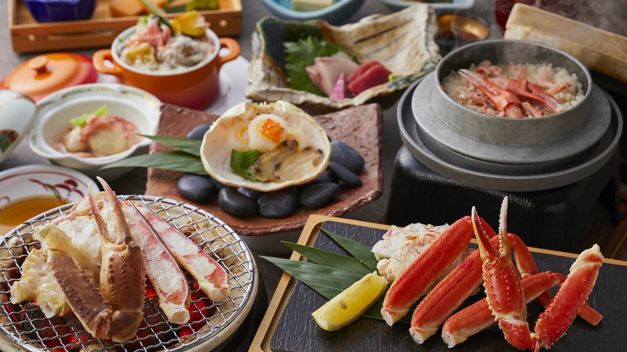 〜室数限定〜お値段そのまま一品追加《越前かれい唐揚げ付き》福井で愉しむ、かに三昧コース【特別会席】