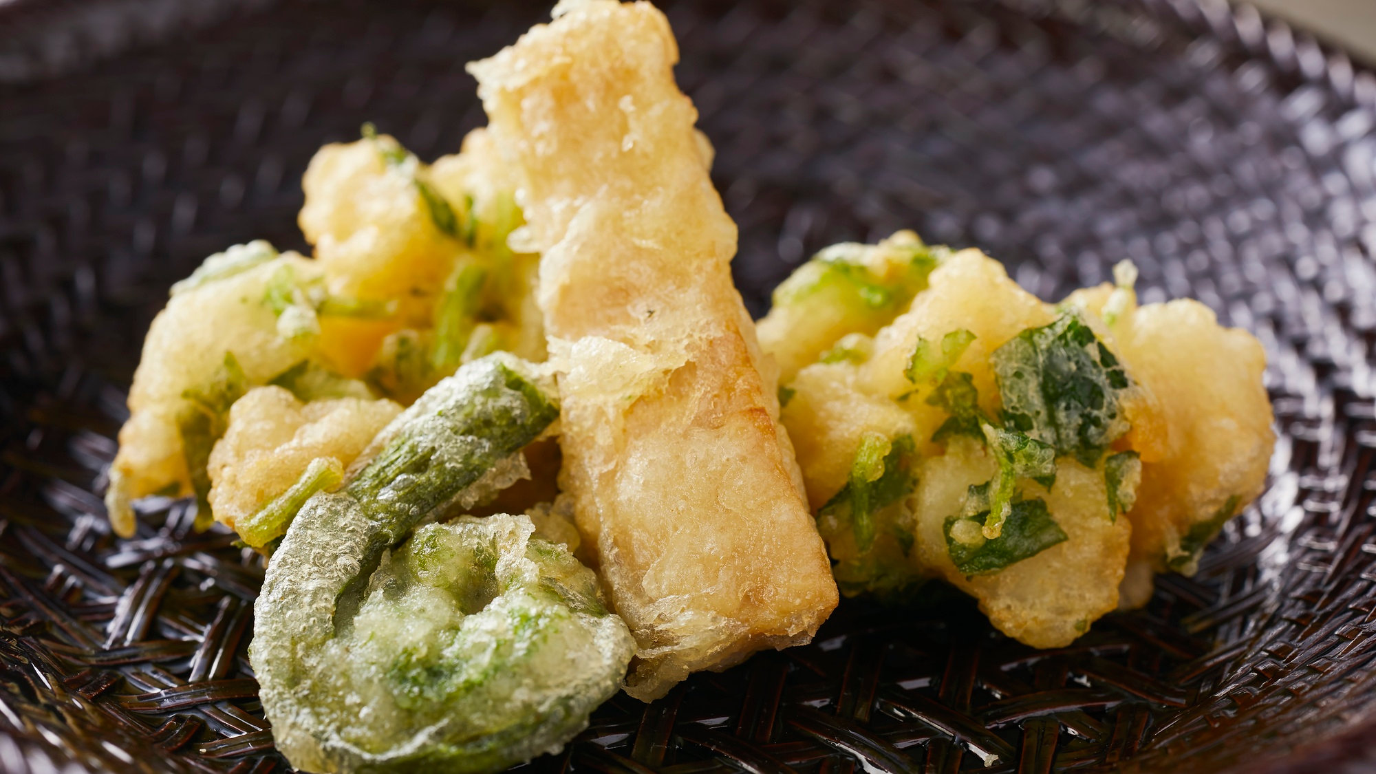 【季節の会席】春（2026年3月～5月）揚物 ホタテ、ふきのとうかき揚げ