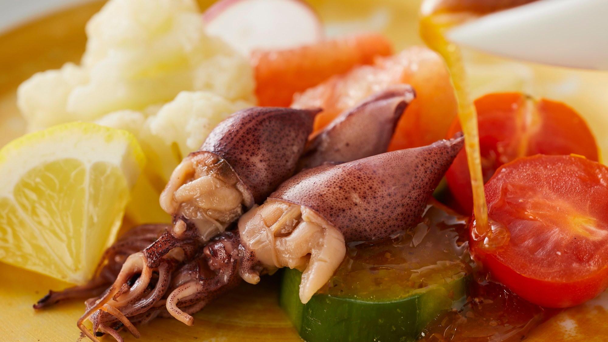 【特別会席/かがやき】春（2026年3月～5月）酢物 ホタルイカ、グループフルーツサラダ仕立て