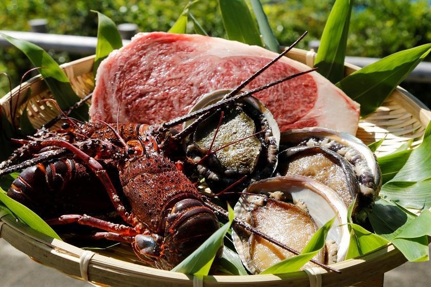 お料理重視！伊勢海老・鮑・松阪牛付　三重の三大味覚を堪能　料理長おまかせプラン　