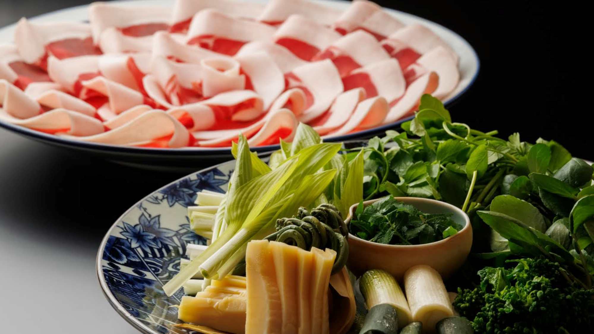 【5月限定】春旅応援プラン！1名あたり2000円OFF！天然猪×月輪熊の食べ比べしゃぶしゃぶ会席