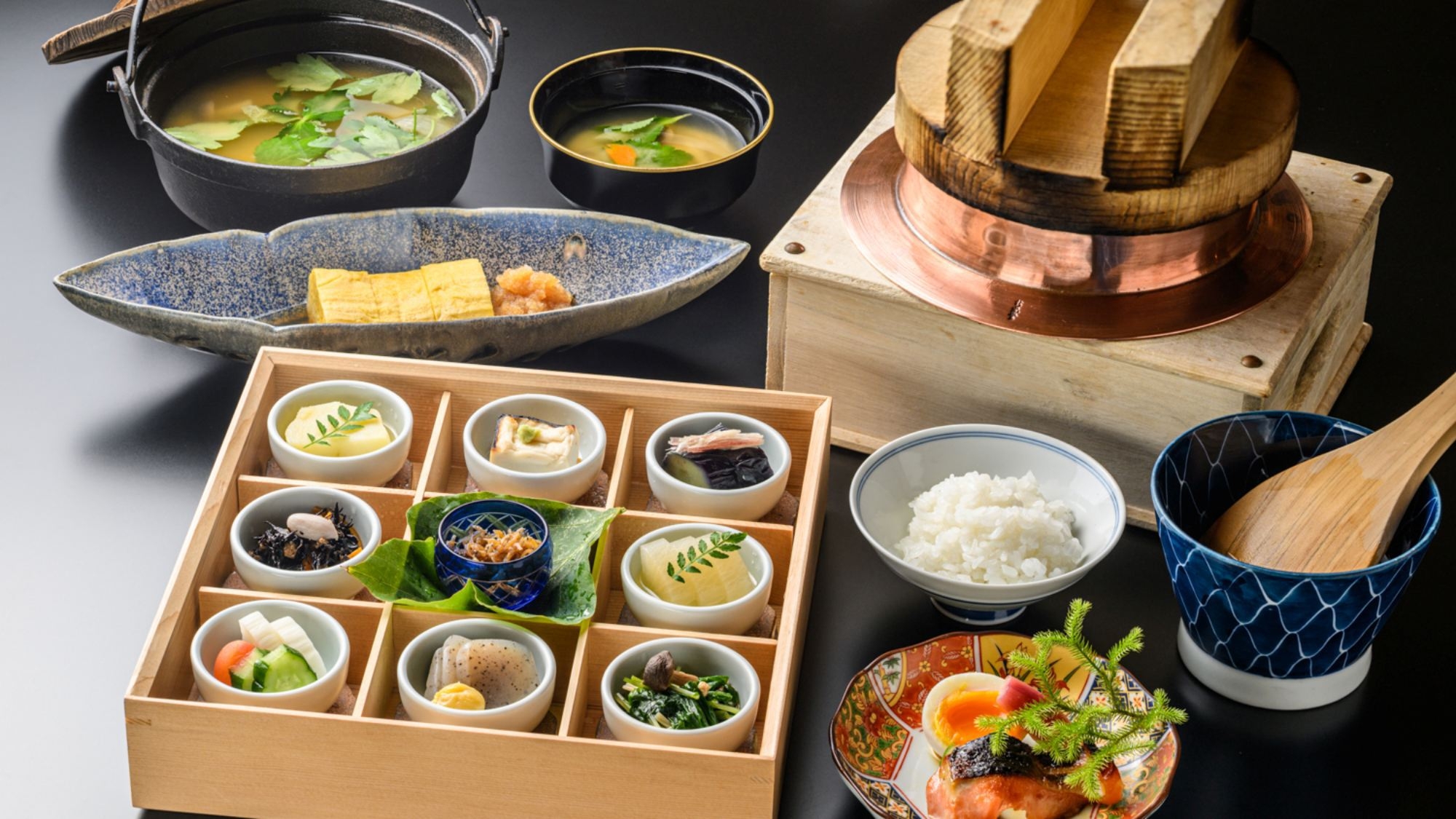 【朝食付】老舗旅館の手作り和朝食◇丹波篠山産コシヒカリの土鍋炊きご飯×出来立ての出し巻き玉子を堪能