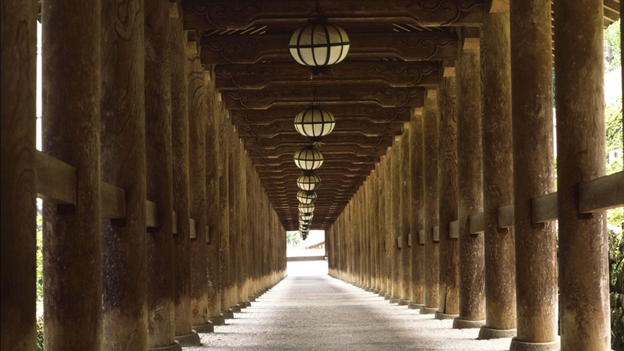 *【奈良・長谷寺の登廊】重要文化財の「のぼりろう」では、風雅な長谷型の灯籠を吊るしている。
