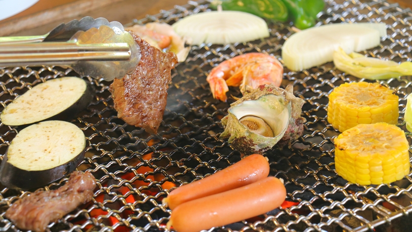 【期間限定】神鍋で満点の星空の下、海鮮MIX・手ぶらBBQプラン〔屋根付BBQサイト完備〕