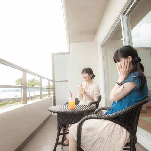 Enjoy lively conversation on the terrace attached to the veranda.