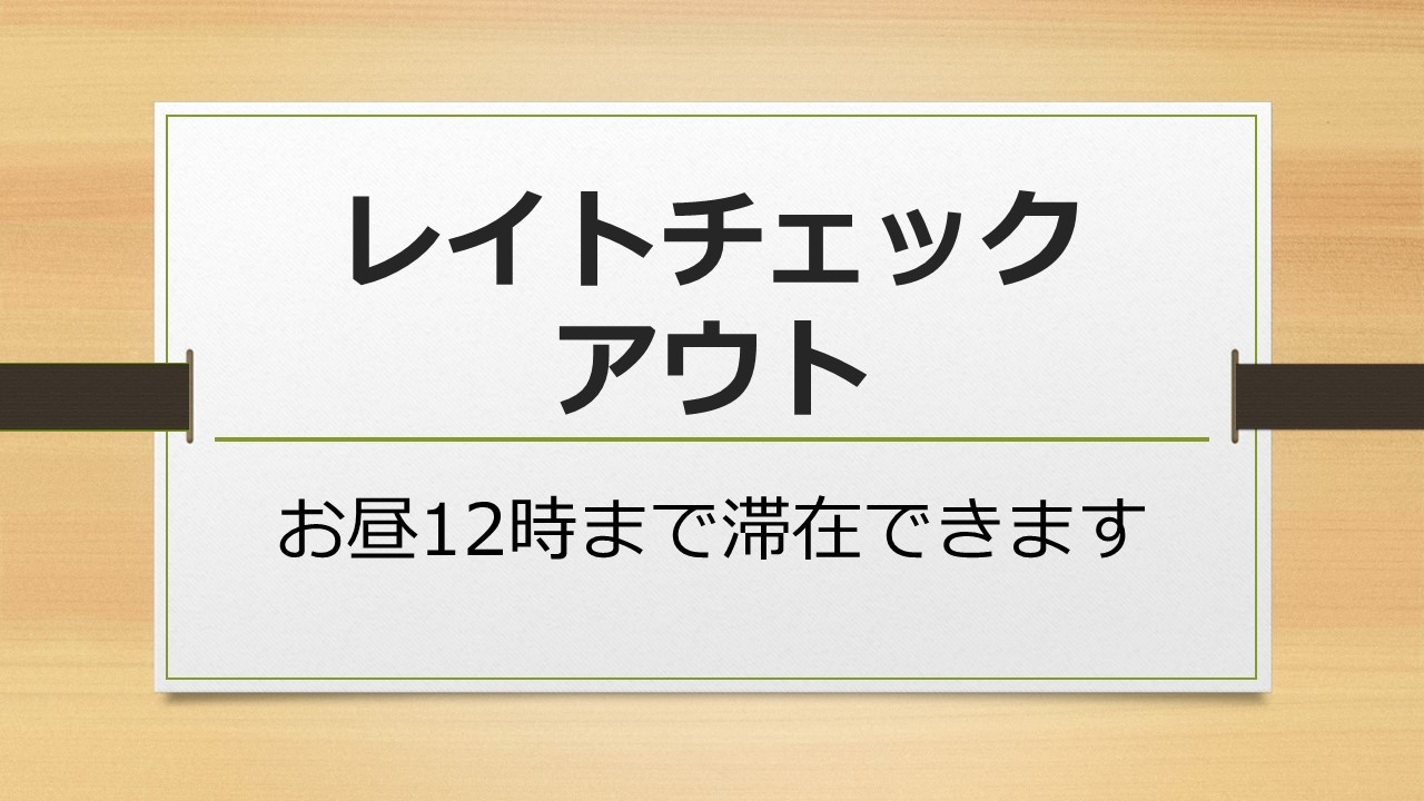 レイトチェックアウトプラン（12時チェックアウト）