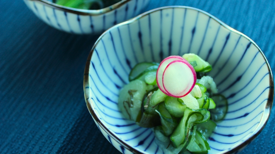 高知の野菜を使った日替わり料理【りゅうきゅうの酢の物】