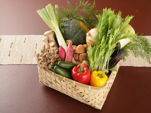 自家栽培でとれた野菜も♪