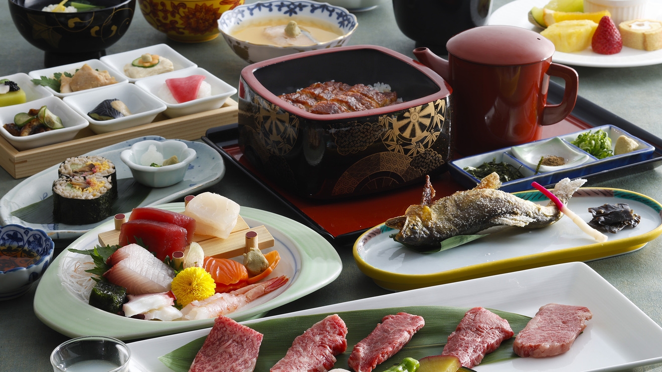◆夏のご馳走会席◆鰻重×とろける飛騨牛部位食べ比べ×岐阜県産鮎の塩焼き