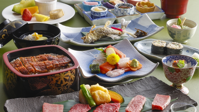 ◆夏のご馳走会席◆鰻重×とろける飛騨牛部位食べ比べ×岐阜県産鮎の塩焼き