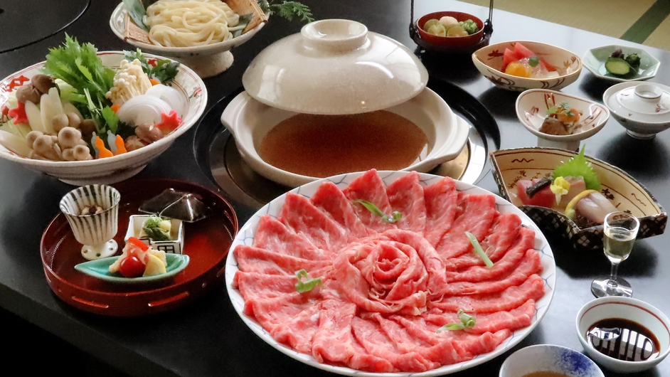 ［個室食事処］六甲和牛たっぷり180gしゃぶしゃぶ会席／商品No.4161r