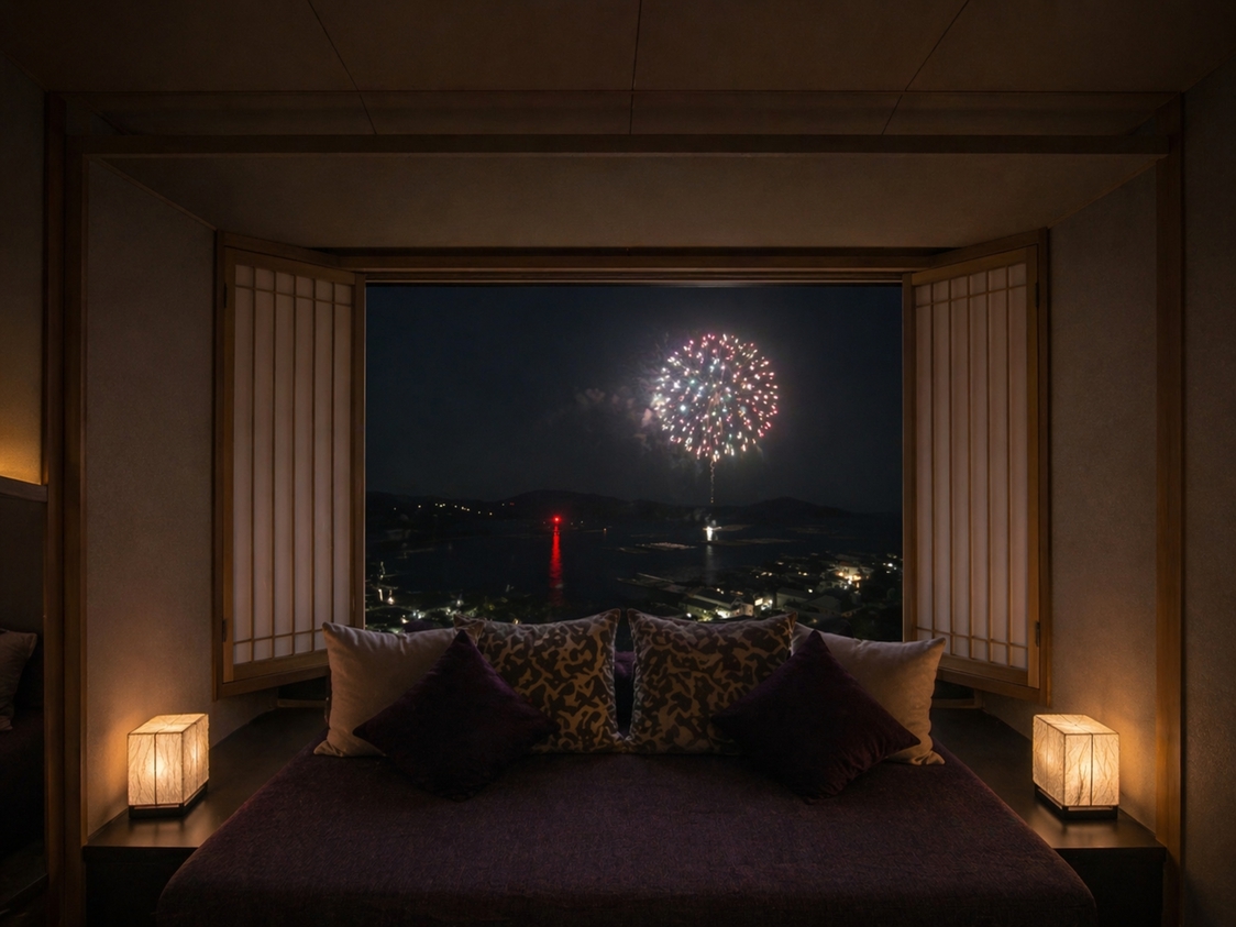 【7/11限定｜天王祭奉納花火大会】客室から花火鑑賞×部屋食確約｜名前入り絵ちょうちん付プラン